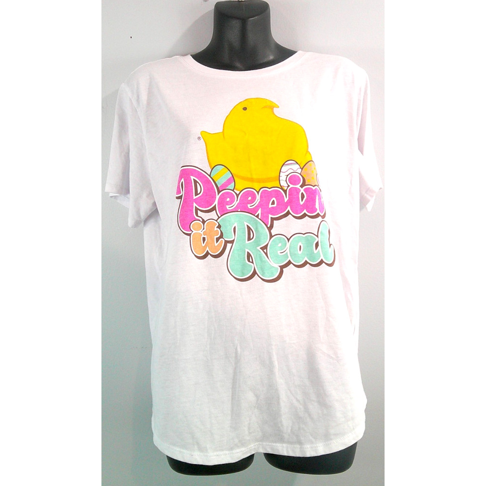 Peeps Short Sleeve T-Shirt Easter Peepin It Real Women's 3x